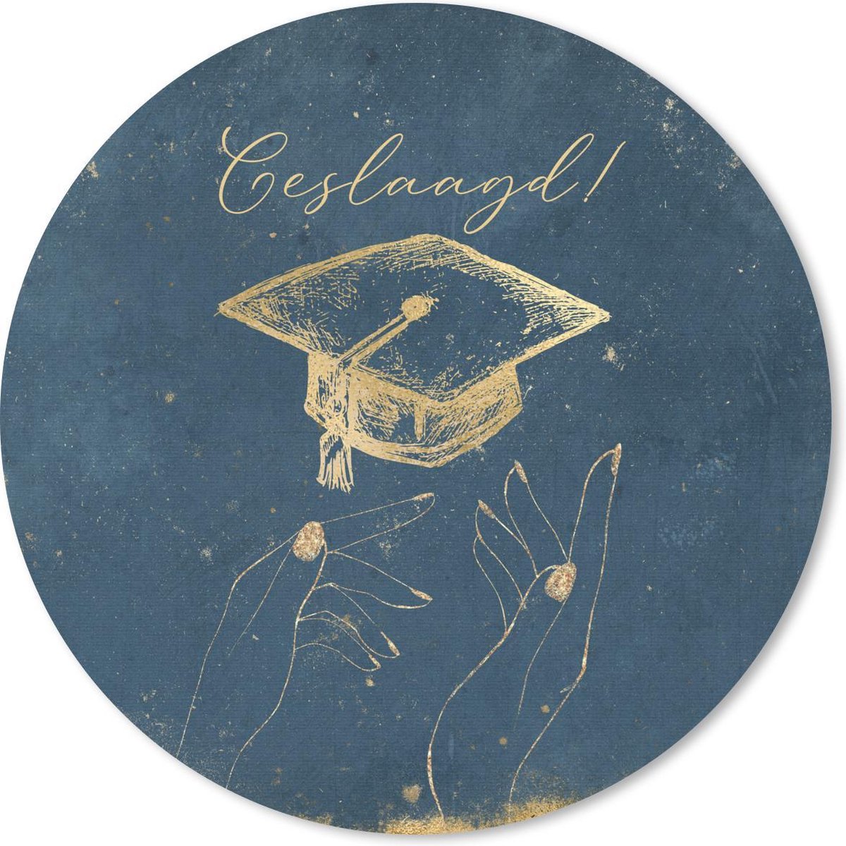 Muismat rond 20x20 cm - Mousepad Spreuken - Quotes - 'Geslaagd' - Feest - Ronde muismatten