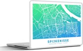 Autocollant pour ordinateur portable - 10,1 pouces - Plan de la ville - Spijkenisse - Blauw - Pays- Nederland