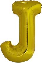 letterballon J folie 86 cm goud