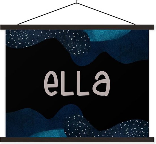 Porte-affiche avec affiche - Affiche scolaire - Ella - Pastel - Fille - 40x30 cm - Lattes noires