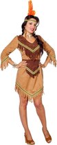Wilbers - Indiaan Kostuum - Gracieuze Gazelle Arkansas Indiaan - Vrouw - bruin - Maat 36 - Carnavalskleding - Verkleedkleding