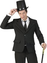 Funny Fashion - Goochelaar Kostuum - Deftig Zwart Colbert Chaplin Man - Zwart - Maat 48-50 - Carnavalskleding - Verkleedkleding