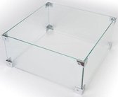 Happy Cocooning glazen ombouw voor vuurtafel vierkant of rechthoek 56x56x26 cm