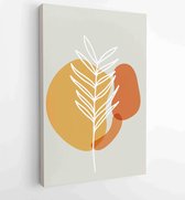 Canvas schilderij - Earth tone boho foliage line art drawing with abstract shape. Abstract Plant Art design for print, cover, wallpaper, Minimal and natural wall art. 2 -    – 1831