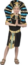 Funny Fashion - Egypte Kostuum - Koninklijke Egyptische Farao Dubbele Valk - Jongen - Blauw, Zwart, Goud - Maat 116 - Carnavalskleding - Verkleedkleding