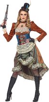 Widmann - Steampunk Kostuum - Chique Steampunk Dame Industrieel Tijdperk - Vrouw - bruin - Small - Carnavalskleding - Verkleedkleding