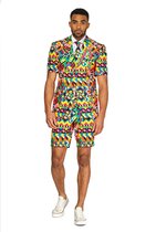 OppoSuits Abstractive - Costume d'été pour homme - Multicolore - Festivals - Taille 50