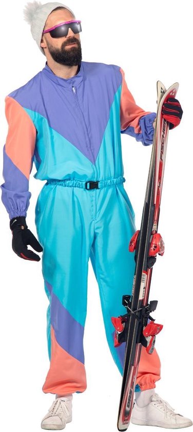 Wilbers & Wilbers - Foute Skipakken - Fout 80s Ski-Pak - Man - Blauw - Small - Carnavalskleding - Verkleedkleding