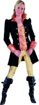 Magic By Freddy's - Middeleeuwen & Renaissance Kostuum - Zwarte Markiezin Madame Cheval Mantel En Vest Vrouw - rood,zwart - Large - Carnavalskleding - Verkleedkleding
