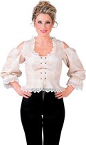 Magic By Freddy's - Piraat & Viking Kostuum - Bustier Blouse Bierfeest Piraat Creme Vrouw - wit / beige - Small - Bierfeest - Verkleedkleding