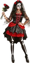 Widmann - Spaans & Mexicaans Kostuum - Mazarita Bruid Dia De Los Muertos - Vrouw - Rood, Zwart - Medium - Halloween - Verkleedkleding