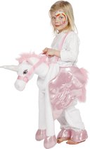 Wilbers - Eenhoorn Kostuum - Sprookjes Mythe Eenhoorn Wit - Meisje - roze,wit / beige - Maat 104 - Carnavalskleding - Verkleedkleding