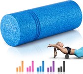 FFEXS Foam Roller - Thérapie & Massage pour Dos Jambes Mollets Fesses Cuisses - Auto-Massage Parfait pour Sports Fitness [Dur] - 40 CM - Blauw