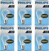 Philips - Standaardlamp - 100Watt - E27 Fitting - Gloeilamp - Helder - Dimbaar - Grote Fitting - 100W - (6 STUKS)