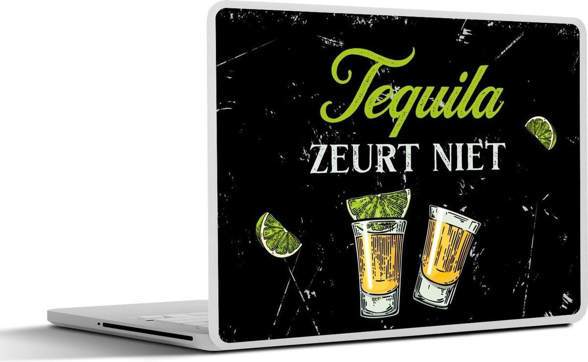 Laptop sticker - 13.3 inch - Tequila - Glazen - Vintage - 31x22,5cm - Laptopstickers - Laptop skin - Cover - Cadeau voor vrouw - Cadeau voor man