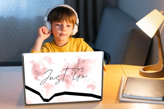 Sticker pour ordinateur portable - 10,1 pouces - Carte du Wereldkaart - Citations - Motivation