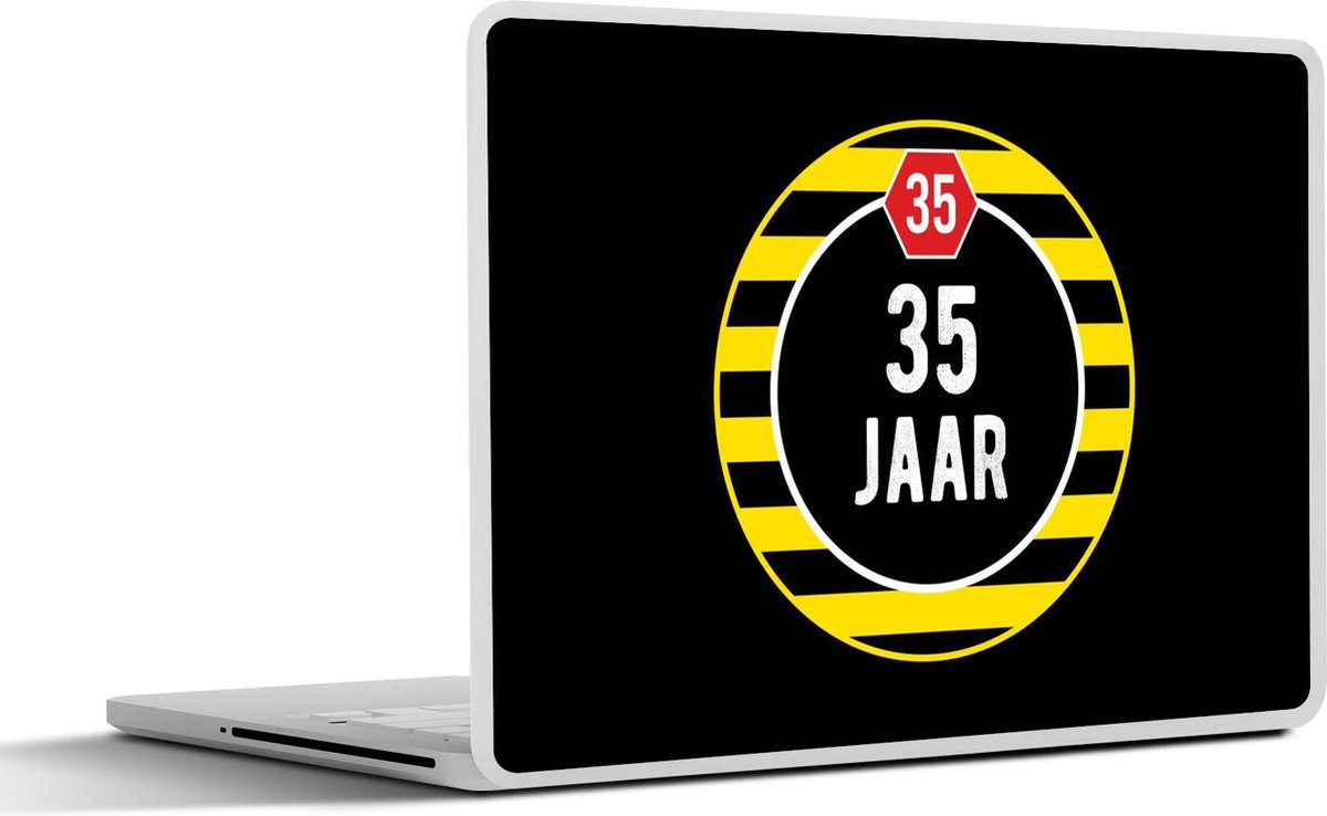 Laptop sticker - 13.3 inch - Versiering - 35 Jaar - Quote - 31x22,5cm - Laptopstickers - Laptop skin - Cover