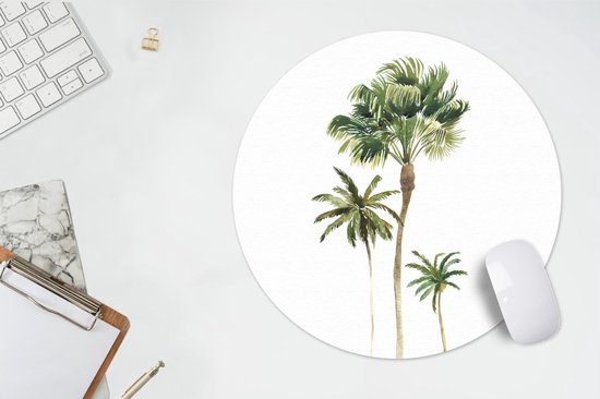 Muismat rond 40x40 cm - Mousepad Jungle - Boom - Groen - Ronde muismatten