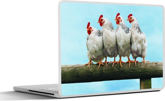 Laptop sticker - 11.6 inch - Vier Kippen op stok - 30x21cm - Laptopstickers - Laptop skin - Cover
