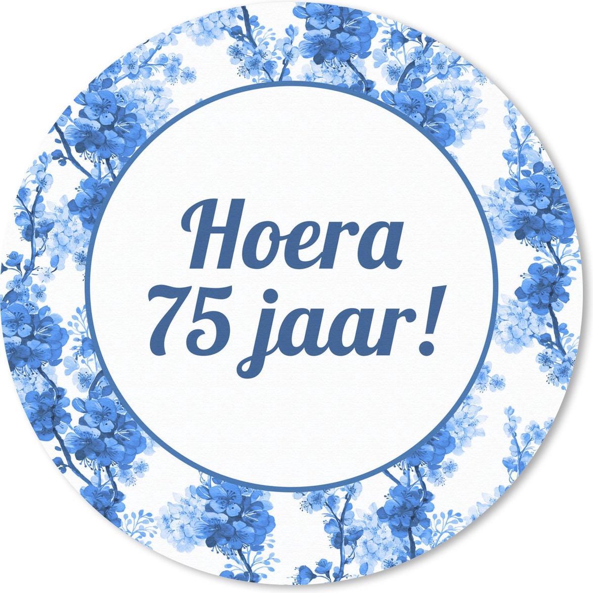 Muismat rond 50x50 cm - Mousepad Jubileum - 75 Jaar - Quote - Ronde muismatten