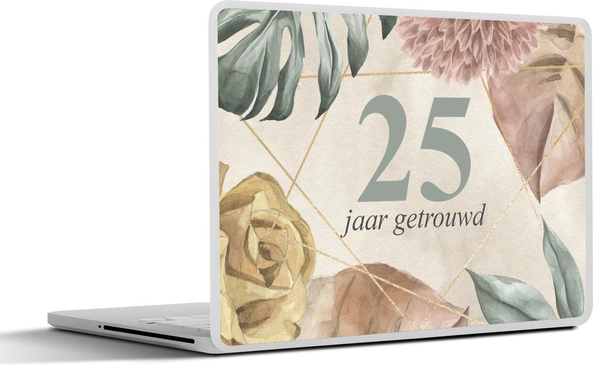 Laptop sticker - 12.3 inch - Trouwen - 25 jaar getrouwd- Spreuken - Quotes - 30x22cm - Laptopstickers - Laptop skin - Cover