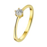 The Jewelry Collection Ring Zirkonia - Geelgoud