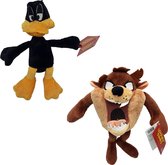 Looney Tunes - Knuffel Set (28 cm) - Daffy Duck + Tasmanian Devil