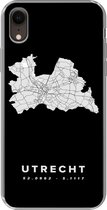 Geschikt voor iPhone XR hoesje - Utrecht - Zwart - Wegenkaart Nederland - Siliconen Telefoonhoesje
