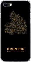 Geschikt voor iPhone 7 hoesje - Drenthe - Kaart - Goud - Zwart - Siliconen Telefoonhoesje