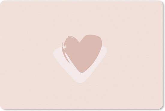 Muismat 27x18 cm - Mousepad Zomer - Hartje - Roze - Muismatten