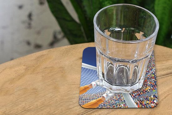 Sous- Sous-verres pour lunettes - un gardien de but qui arrête le football - 10x10 cm - 6 pièces