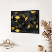 Akoestische panelen - Geluidsisolatie - Akoestische wandpanelen - Akoestisch schilderij AcousticPro® - paneel met abstract patroon - design 156 - Basic - 170x120 - zwart- Wanddecor