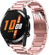 Stalen Smartwatch bandje - Geschikt voor  Huawei Watch GT stalen band - rosé pink - 46mm - Strap-it Horlogeband / Polsband / Armband