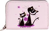 Portemonnee met 2 getekende zwarte katten - 13x9cm