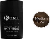 Kmax keratine haarvezels - Medium bruin (15 gr)