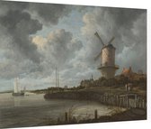 De molen bij Wijk bij Duurstede, Jacob van Ruisdael - Foto op Dibond - 40 x 30 cm