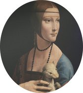 De dame met de hermelijn, Leonardo da Vinci - Foto op Dibond - ⌀ 30 cm