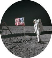 Armstrong photographs Buzz Aldrin (maanlanding) - Foto op Dibond - ⌀ 40 cm
