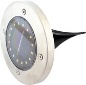 LED Grondspot Solar met Zonne-energie - Tuinverlichting - Metico Grindy - Waterdicht - Dag en Nacht Sensor - Natuurlijk Wit 4000K - Mat Zilver