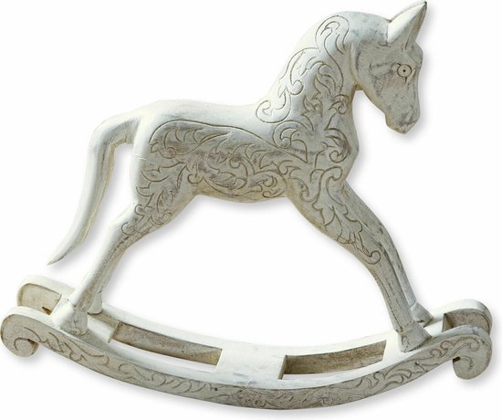 LOBERON Decoratief paardje Arno antiekwit