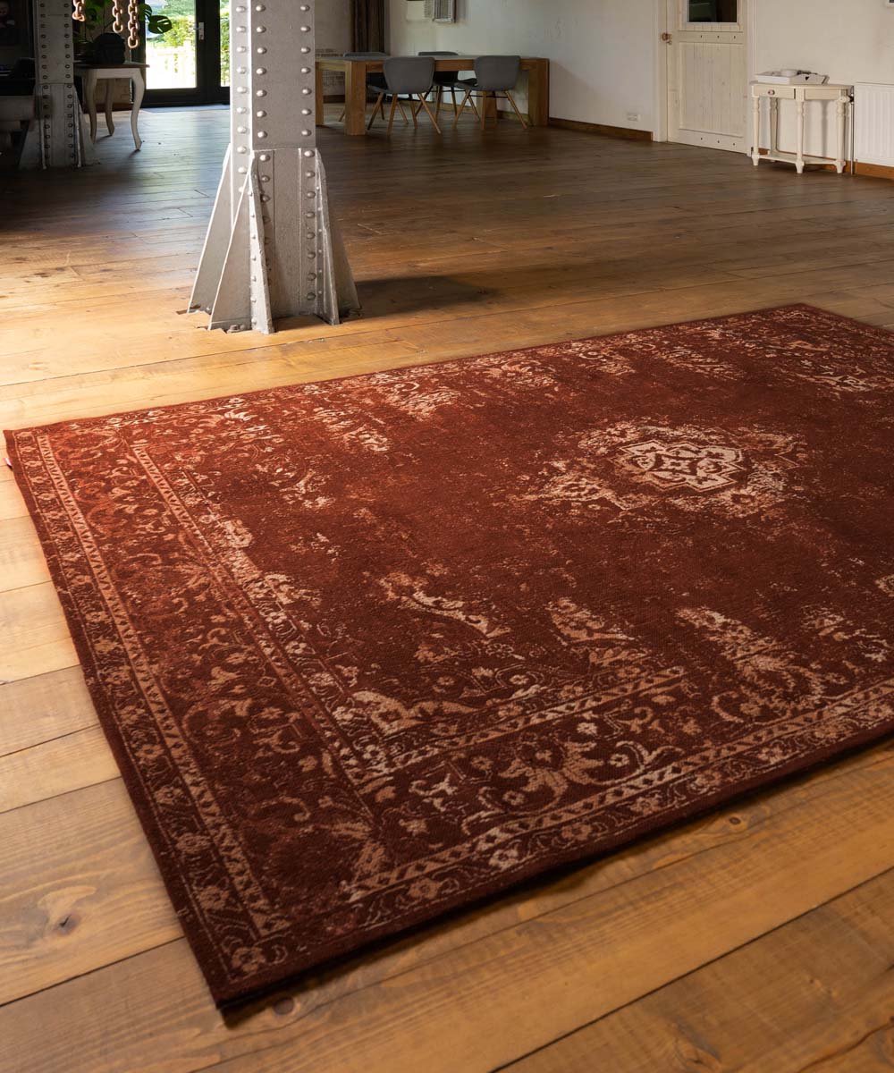 Vintage vloerkleed Nomad - roestbruin 140x200 cm