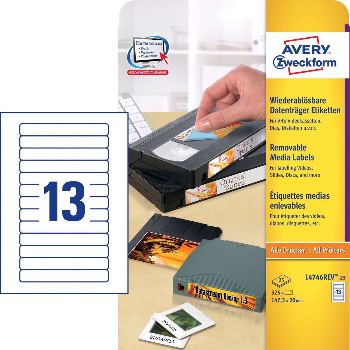 Avery L4746REV-25 printeretiket