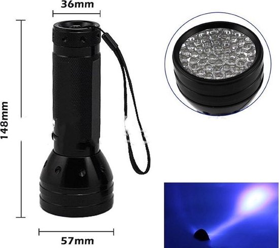 Uv Lampe de poche Lumière noire Uv Lumières, 51 Led Ultraviolet