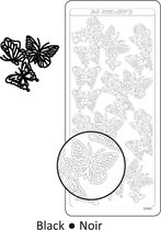 Vaessen Creative Sticker - 10x23cm - 10st - zwart 3D vlinders