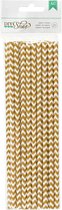 American Crafts paper straws x24 gold chevron