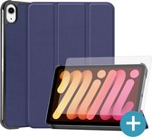 iPad Mini 6 2021 hoes - Perfecte pasvorm - Slaap/Wake functie - Stevig design - Met Screenprotector - Blauw