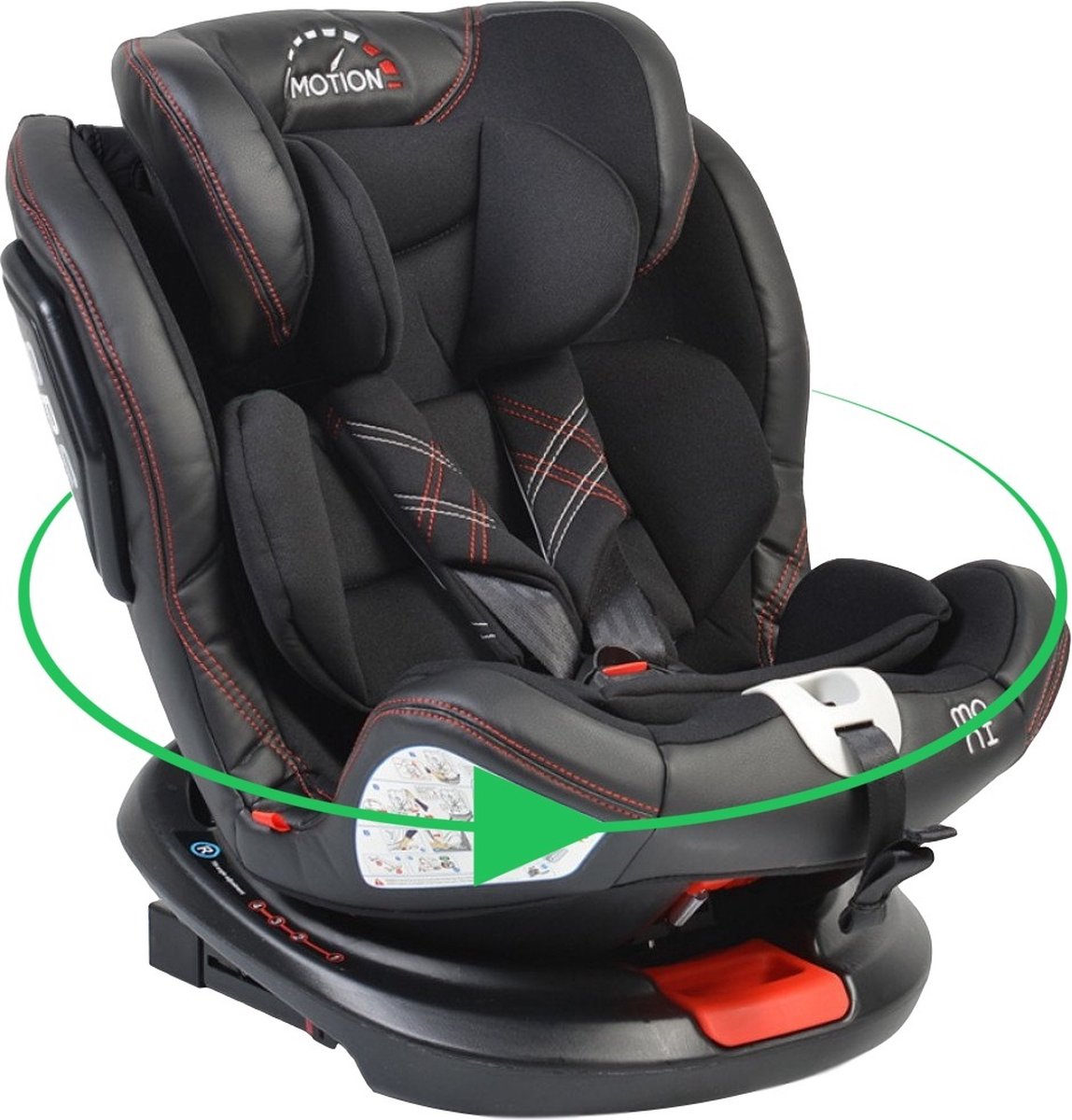 Cangaroo Motion 360° Autostoel - Isofix - Draaibaar - Zwart - 0 tot 36 kg -  Autostoel... | bol.com