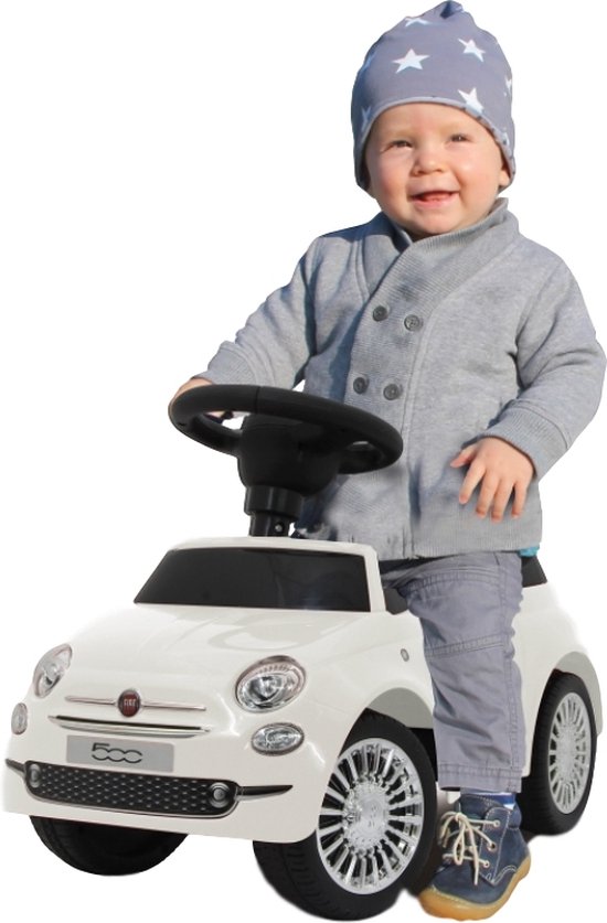 Eco Toys Fiat 500 Loopauto Wit met claxon