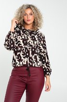 Cassis - Female - Sweater met capuchon in T-shirtstof met een typografische print  -