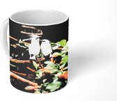 Mok - Twee Balispreeuwen tussen de groene bladeren - 350 ML - Beker